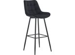 Sgabello Da Bar Dal Design Moderno - Sgabello Da Bar - Elegante E Confortevole, Struttura Nera Opaca | Colore: Nero | Materiale: Morbido