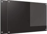 Vidaxl Alzatina Da Cucina 2 Pezzi Nero 90 X 60 Cm Vetro Temperato