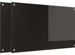 Vidaxl Alzatina Per Cucina 2 Pezzi Nero 100 X 60 Cm Vetro Temperato