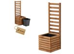 Fioriera Con Traliccio Traliccio Con Fioriera Letto Rialzato In Legno Con Inserto Per Piante 1X18L (Orizzontale-Marrone, 36X36X35 H112)