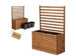 Fioriera Con Traliccio Traliccio Con Fioriera Letto Rialzato In Legno Con Inserto Per Piante 3X18L (Orizzontale-Marrone, 98X36X55 H132)