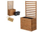 Fioriera Con Traliccio Traliccio Con Fioriera Letto Rialzato In Legno Con Inserto Per Piante 2X18L (Orizzontale-Marrone, 67X36X55 H132)