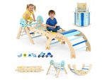 Set Di Arrampicata A Triangolo Costway, Attrezzatura Da Giungla Pieghevole Con Arco, Rampa, Arrampicata, Blocchi E Gioco Del Labirinto, Giocattolo In Legno, Giocattolo Montessori