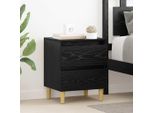 Vidaxl Comodino Look Rovere Nero 40 X 35 X 50 Cm Materiale A Base Di Legno