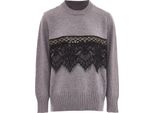 Caissa Damen Strickpullover - Hellgrau Melange, M