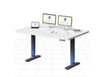 Flexispot Cylinex Scrivania Regolabile In Altezza 140X80 Cm Con Eleganti Gambe Arrotondate, Piano In Un Unico Pezzo Da 25 Mm, Portata 80 Kg, Bianco