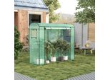 Serra In Plastica - Serra Per Pomodori Da Giardino - Dimensioni 200×66×170 Cm - Con Porta E Finestre - Protezione Invernale E Antigelo, Per Esterni - Verde