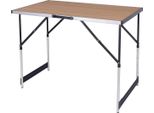 Tavolo Da Campeggio - Tavolo Pieghevole Per Esterni - Regolabile In Altezza Da 73 A 94 Cm - Dimensioni 100 X 60 Cm - Telaio In Alluminio E Mdf - Peso Circa 3 Kg - Portata 30 Kg - Rovere Chiaro