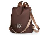 Zaino Da Donna Antifurto, Zaino Da Donna Impermeabile Con Cinghie Regolabili - Elipack Brown