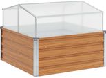 Vidaxl Fioriera Da Giardino Con Serra Marrone Chiaro 100 X 100 X 77 Cm
