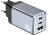 Caricabatterie Rapido Nextbatt 65W 2X Usb-C/1X USB-A - Nero/Grigio