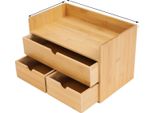 Organizzatore Da Scrivania, Struttura In Bambù, Design Compatto, Colore Legno Grezzo