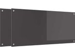 Vidaxl Alzatina Da Cucina 2 Pezzi Grigio Scuro 110 X 50 Cm Vetro Temperato