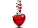 Pandora Ciondolo Charm Cuore Rosso Color Argento 794429C01