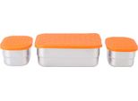 Contenitori In Acciaio Inox Per Pranzi E Spuntini, 230 Ml, 720 Ml, A Prova Di Perdite, 304 Per Alimenti, Con Coperchio In Silicone Arancione