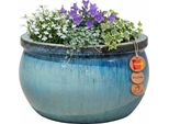 Teramico Xxl Vaso Da Fiori "Bavaria"" Verde Ceramica Resistente Al Gelo Giardino Gres Vaso Da Fiori Rotondo"