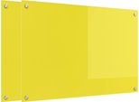 Vidaxl Alzatina Da Cucina 2 Pezzi Giallo 90 X 60 Cm Vetro Temperato