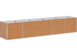 Vidaxl Letto Rialzato Marrone Chiaro 400 X 80 X 77 Cm Acciaio Zincato