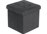 Pouf Contenitore Pieghevole - Pouf/Optano - Velluto - 37,5 X 37,5 X 38 Cm - Sfoderabile - Grigio