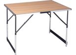 Tavolo Da Campeggio - Tavolo Pieghevole Da Esterno - Struttura In Alluminio - Regolabile In Altezza Da 73 A 94 Cm - Piano Del Tavolo 100 X 60 Cm - Per 4 Persone - Rovere Chiaro