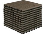 Piastrelle A Incastro In Wpc - Piastrelle Per Terrazza 30X30 Cm - 11 Pezzi, 1 M² - Impermeabili, Antiscivolo, Resistenti Ai Raggi Uv - Per Terrazze, Balconi, Giardini - Colore Marrone Cioccolato