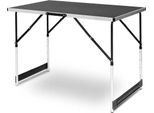 Tavolo Da Campeggio - Tavolo Da Giardino Pieghevole - Alluminio/Mdf - Regolabile In Altezza 73-94 Cm - 100 X 60 Cm - Portata 30 Kg - Peso Circa 3 Kg - Per 4 Persone - Nero