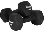 Rebel RBA-2330-10 Manubri In Ghisa E Neoprene Hex 2X10 Kg, Neri