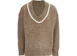 Caissa Damen Strickpullover - Taupe Melange, M