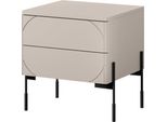 Comodino Sonatia Con Due Cassetti – Comodino Moderno In Mdf | Colore: Cashmere | Dimensioni: 49X55X45 Cm