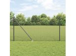 Maison Exclusive - Palo Della Recinzione Grigio 25 X 1,4 M (Rete 12 X 12 Mm)