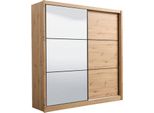 Dmora Guardaroba Grande Pelago 213X216H Cm Marrone Rovere Nodi, Appendiabiti 5 Ripiani