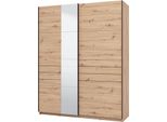 Dmora Guardaroba Grande Vialone 146X218H Cm Marrone Rovere Nodi, Appendiabiti 2 Ripiani