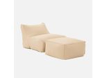 Pouf E Poggiapiedi Da Esterno In Olefina, Beige