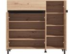 Dmora Scarpiera Orotelli 119X40X110H Cm Marrone Rovere Nodi, Un Cassetto 6 Ripiani