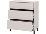 Dmora Cassettiera Mapello 80X40X90H Cm Beige, 3 Cassetti Apertura Scorrevole