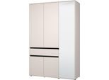 Dmora Guardaroba 3 Ante Ilbono 138X55 Cm Bianco, 5 Ripiani Un Cassetto