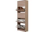 Dmora Scarpiera Sueglio 67X28X192H Cm Marrone Quercia, 10 Ripiani 5 Ante
