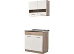 Dmora Cucina Completa Taurano Bianco, 2 Ripiani 4 Ante