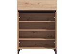 Dmora Scarpiera Ilarione 80X40X110H Cm Marrone Rovere Nodi, Un Cassetto 4 Ripiani