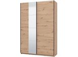 Dmora Guardaroba Grande Pasturo 146X218H Cm Marrone Rovere Nodi, Appendiabiti 2 Ripiani