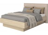 Dmora Letto Matrimoniale Tirso Marrone Rovere, Dimensione Materasso 160X200 Cm Imbottito