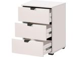 Dmora Comodino Talana 45X40X63H Cm Bianco, Un Ripiano 3 Cassetti