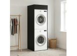 Vidaxl Mobile Lavatrice Nero Effetto Rovere 67,5 X 68 X 200 Cm