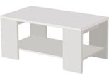 Dmora Tavolino Da Salotto Piraino 91X51X42H Cm Bianco, Un Vano Forma Rettangolare