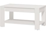 Dmora Tavolino Da Salotto Signa 90X50X46H Cm Bianco, Un Vano Forma Rettangolare