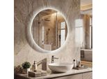 Specchio Costway Con Illuminazione, Specchio Da Bagno Rotondo Con Funzione Di Memoria, Design Antiappannamento E Retroilluminazione, Smart Touch, 60 Cm