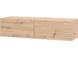 Dmora Mobile Porta Tv Colico 128X42X32H Cm Marrone Rovere Nodi, Un Ripiano 2 Ante