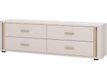Dmora Mobile Porta Tv Terenzo 177X40X52H Cm Beige, 4 Cassetti Un Ripiano