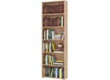 Dmora Libreria Pramollo 70X25X212H Cm Marrone Rovere Nodi, 5 Ripiani Installazione A Terra