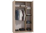 Dmora Guardaroba 3 Ante Licodia 120X52 Cm Marrone, Appendiabiti 4 Ripiani